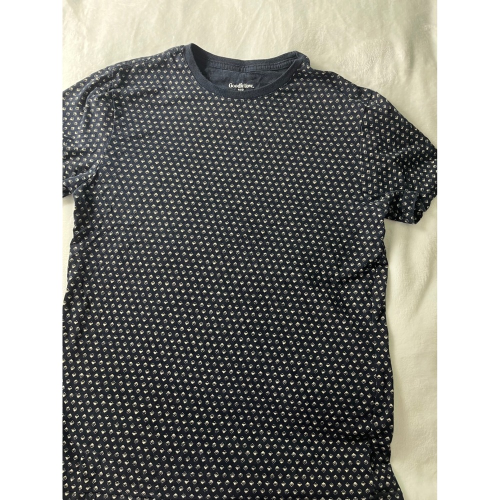 Goodfellow & Co Navy Blue Geometric Diamond Print Cotton T-Shirt Small